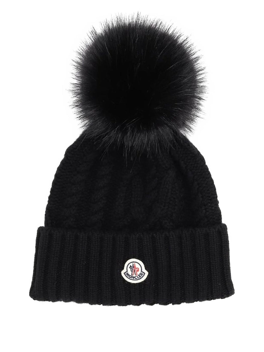 Gorro Moncler de punto trenzado con pompón