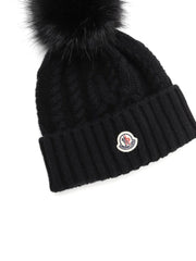 Gorro Moncler de punto trenzado con pompón