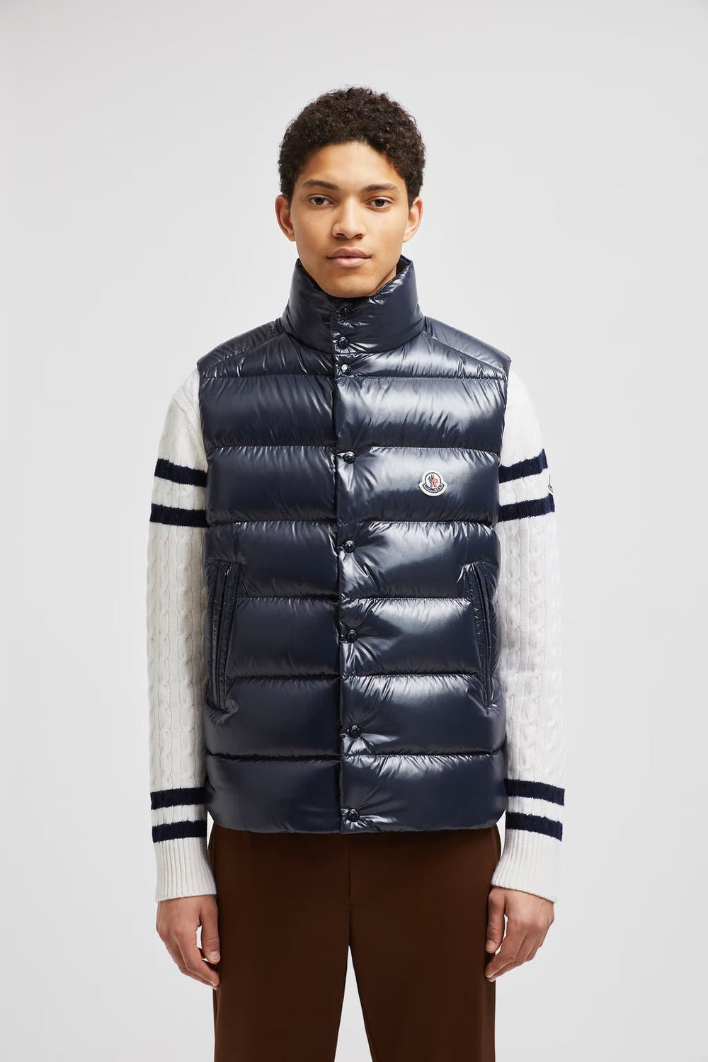 Doudoune Moncler sans manche Tibb bleu