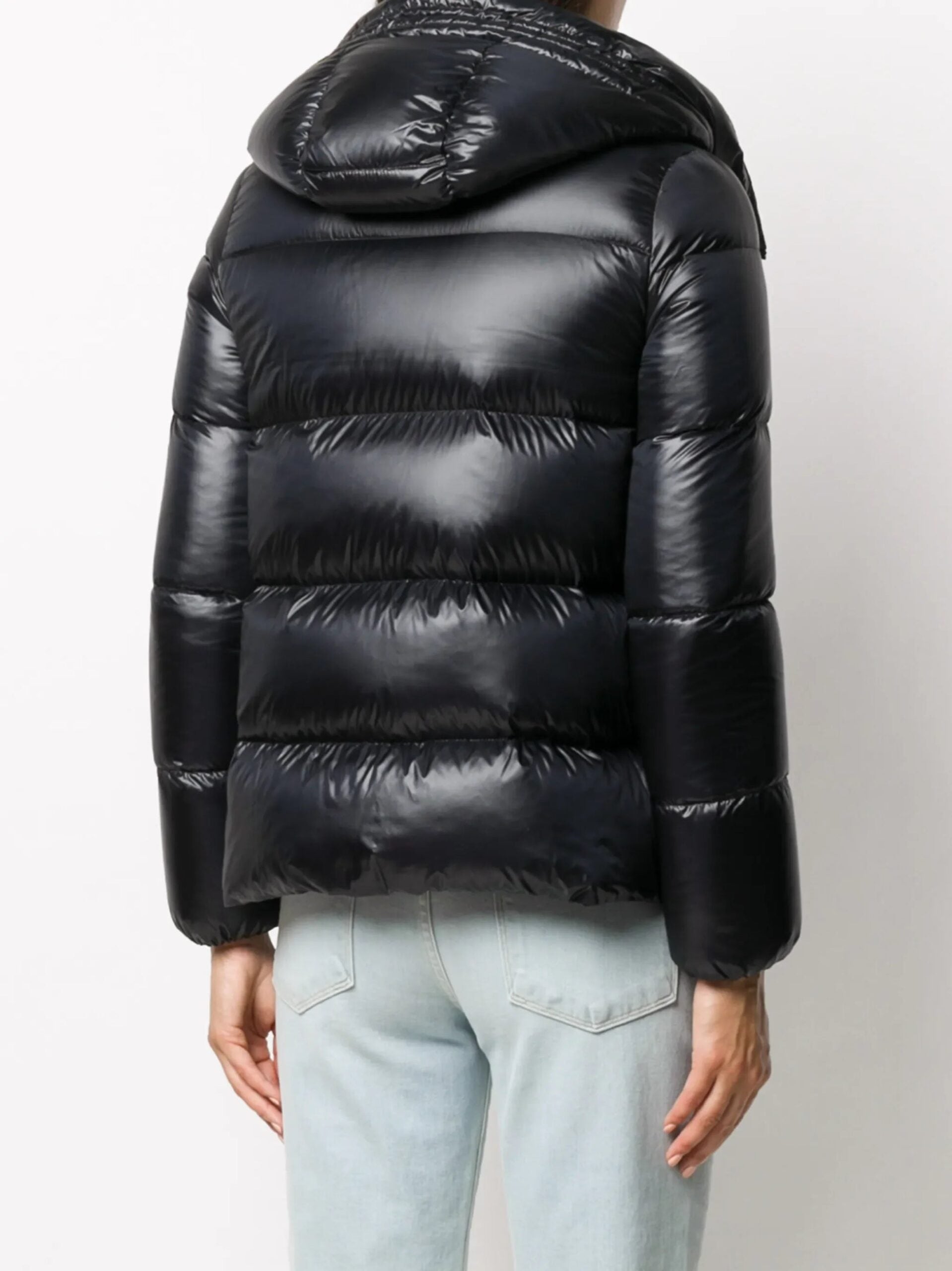 Moncler doudoune with logo patch