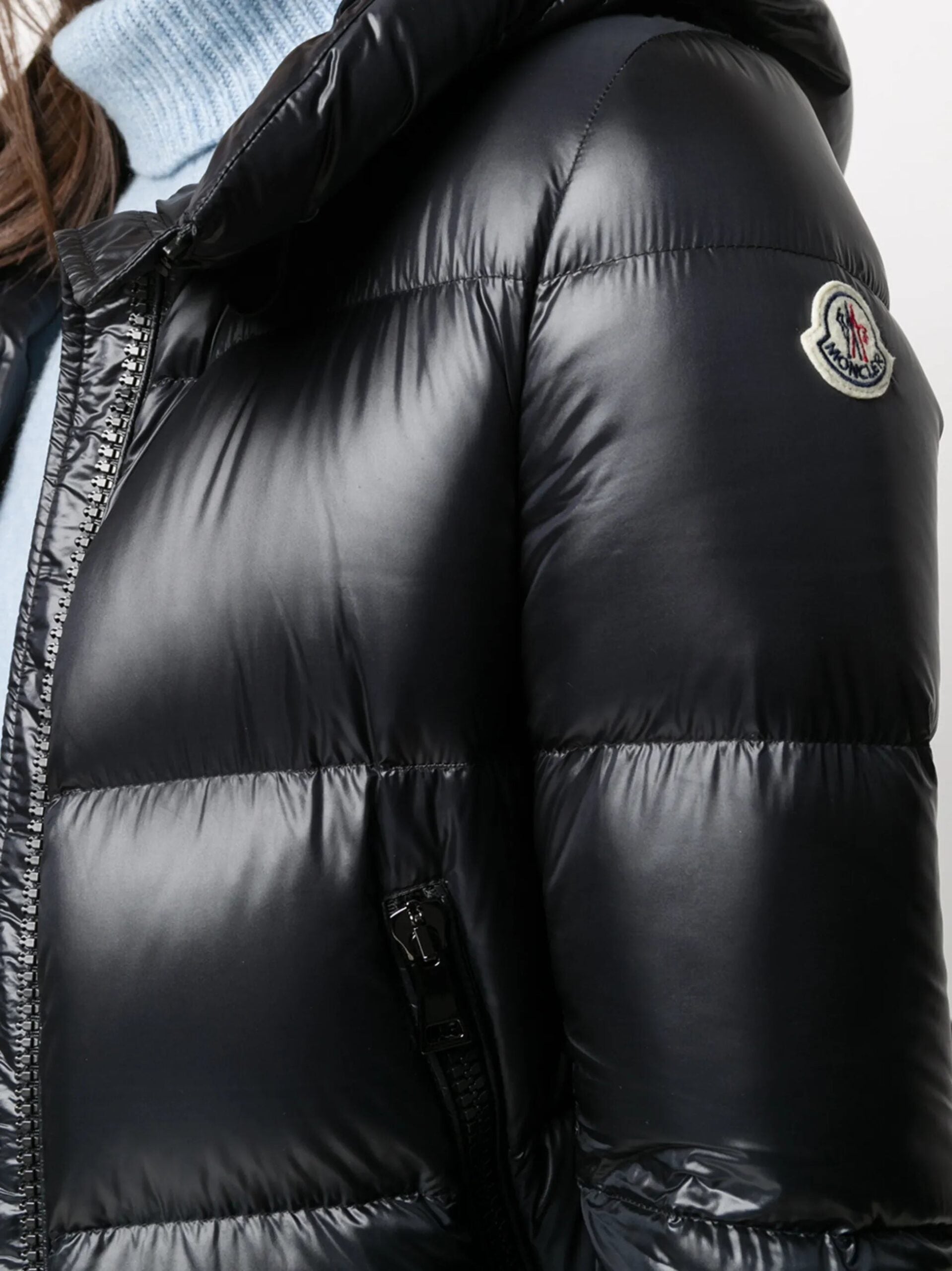Moncler doudoune with logo patch