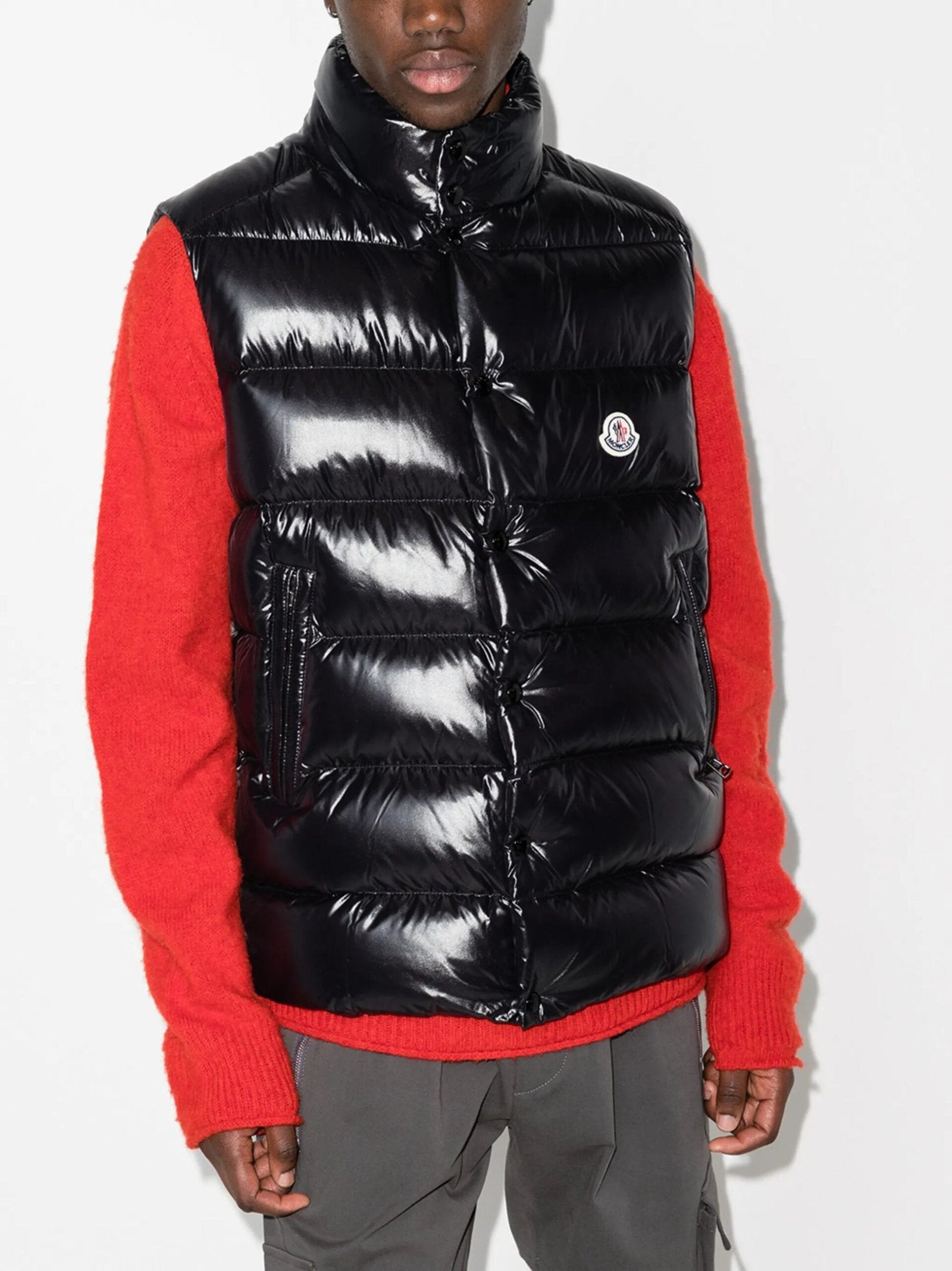 Moncler Tibb quilted vest with logo patch