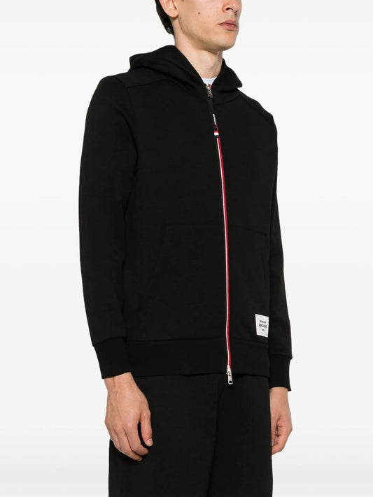 Moncler zipped hoodie with applied logo