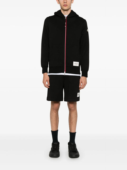 Moncler zipped hoodie with applied logo
