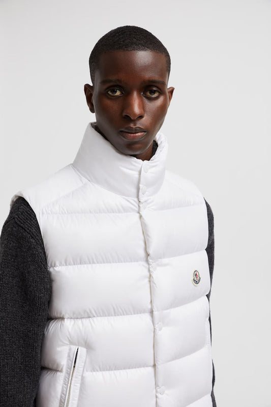 Doudoune Moncler sans manche Tibb blanc