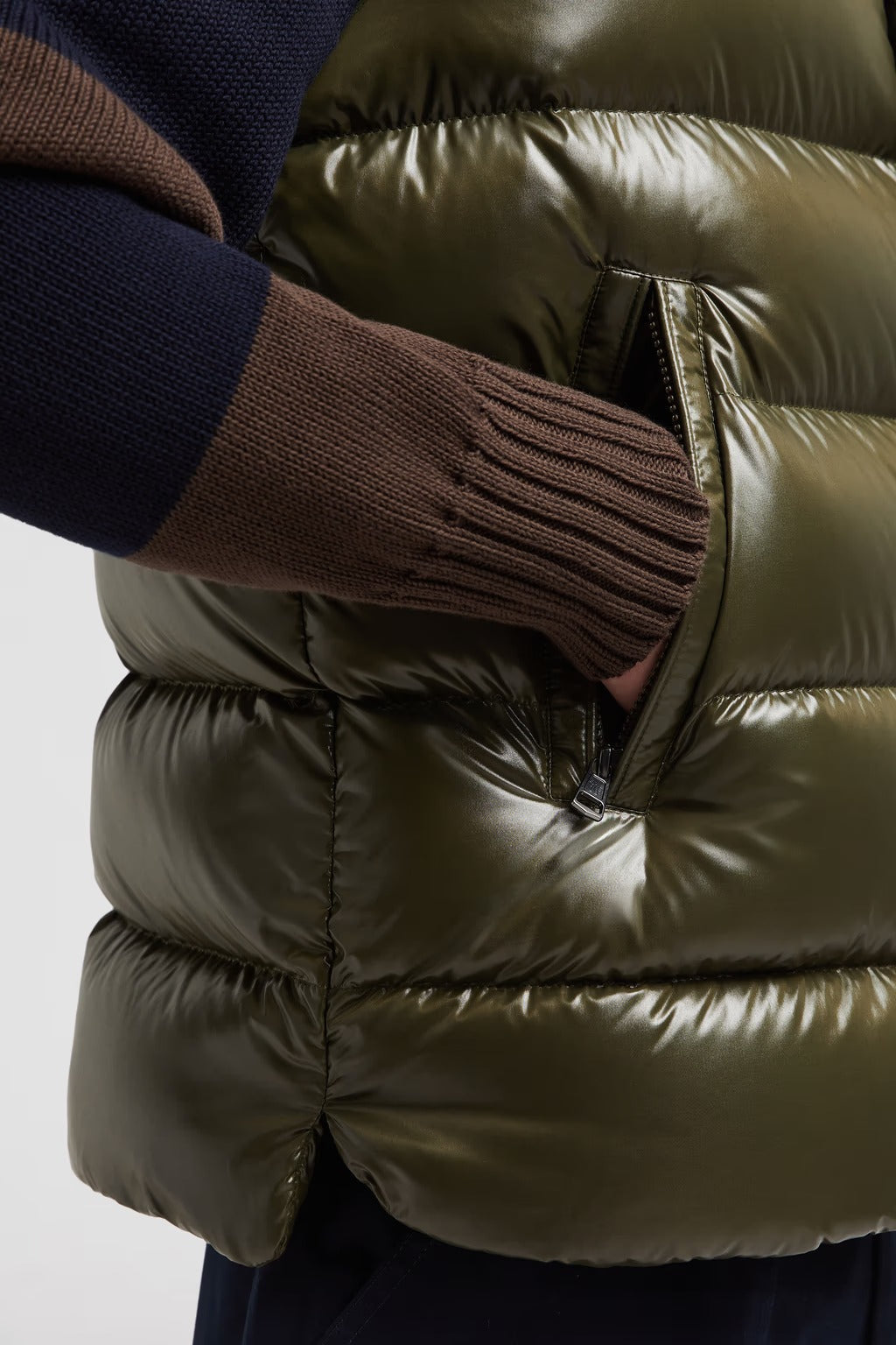 Doudoune Moncler sans manche Tibb vert