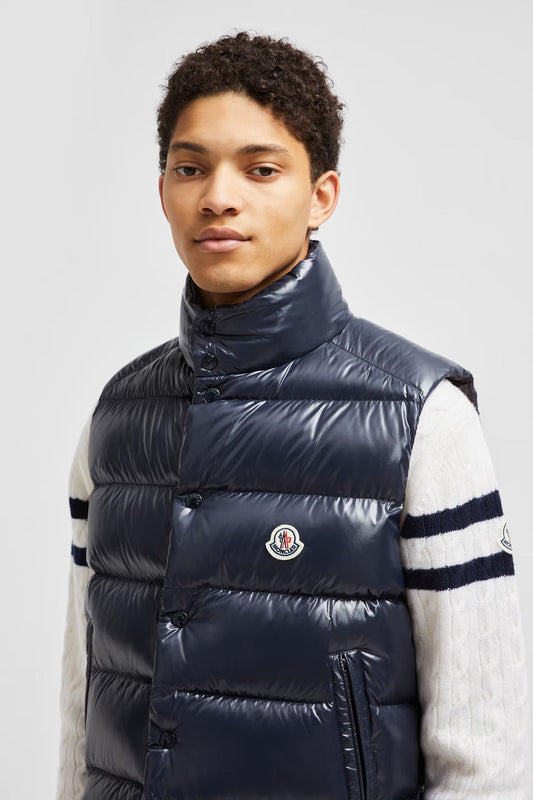 Doudoune Moncler sans manche Tibb bleu