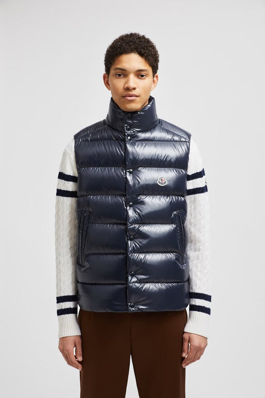 Doudoune Moncler sans manche Tibb bleu