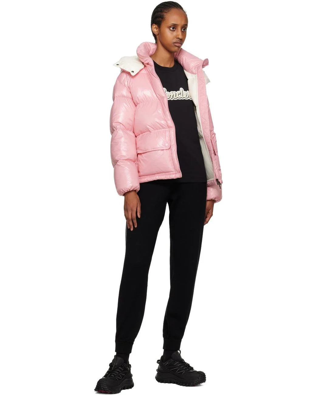 MONCLER Abbaye Doudoune matelassée Rose Claire