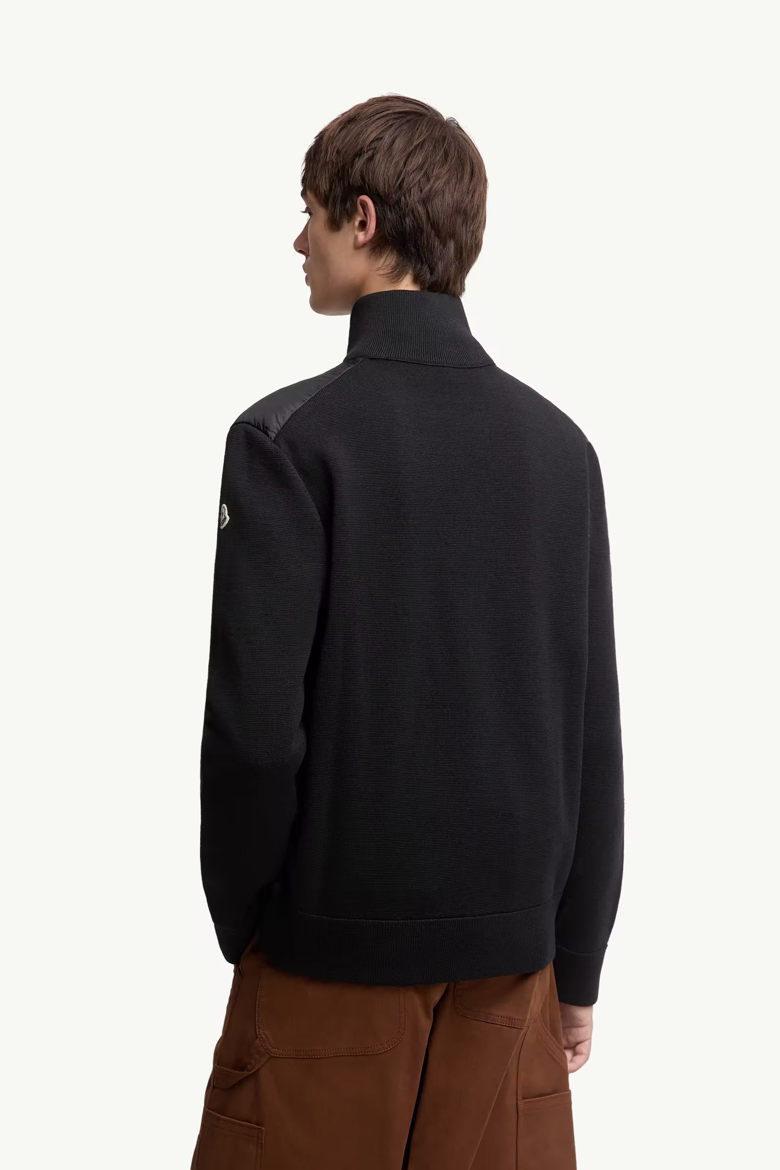 Cardigan Moncler con zip e design trapuntato